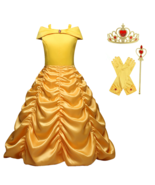 Princess Belle Yellow Off Shoulder Layered Costume Dress With Accessorie... - £15.00 GBP+