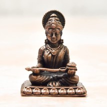 Annapurna Annapoorna Devi Goddess in Pure Solid Copper Statue Idol Figurine - £68.33 GBP