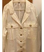 FREE PEOPLE, Button Front Top, Large Flap Pockets, Long Sleeves, Ivory, XS - £22.36 GBP