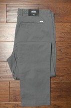 Hugo Boss $178 Men Kaito Slim Fit Stretch Cotton Dark Gray Khaki Chino Pants 34R - £56.18 GBP