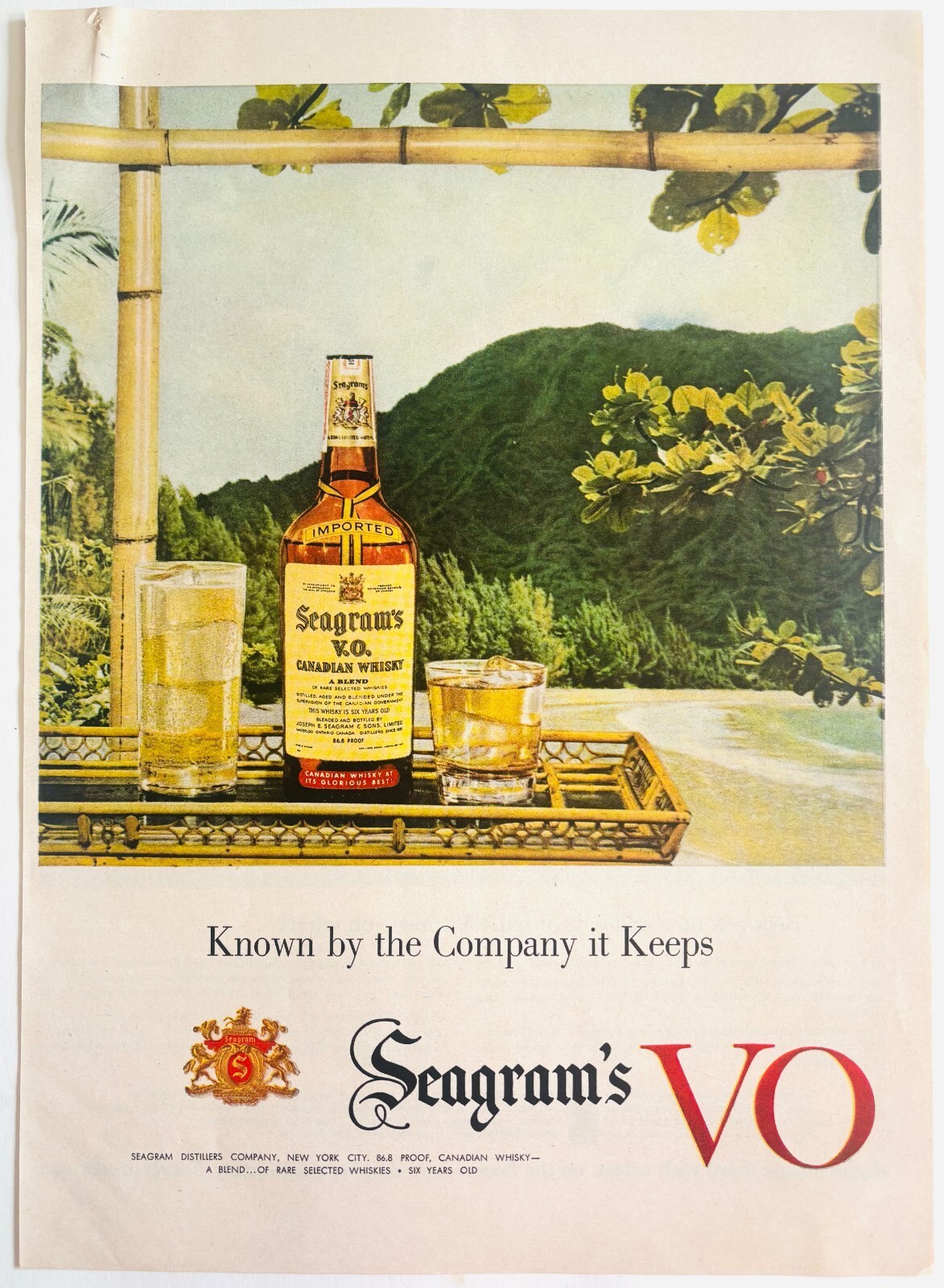 1956 Seagram's Canadian Whiskey Advertisement Vintage VO Blend Distillery DWYY6 Item image 2