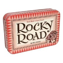 Vintage Charlotte&#39;s Confections Rocky Road 12oz Holiday Decor Tin Cookies Candy - £11.78 GBP