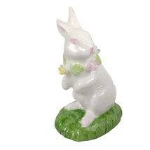Vintage White Bunny Rabbit with Flower Garland 3&quot; Figurine, Fitz &amp; Floyd... - $15.48