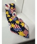 Vintage Papell All American Flag Silk Neck Tie - $40.43 CAD