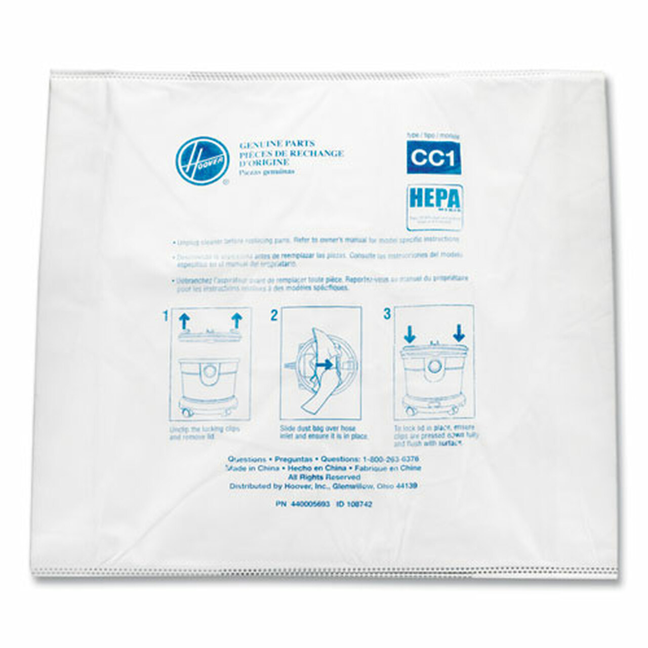 Primary image for Hoover Commercial-1PK Hoover Commercial Disposable Vacuum Bags, Hepa CC1, 10/Pac