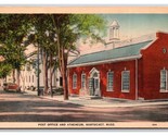 Post Office and Atheneum Building Nantucket Massachusetts MA Linen Postc... - $2.92
