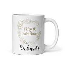 Personalized Name Mug | Fifty &amp; Fabulous Mug | 50th Birthday Customized ... - £14.92 GBP+