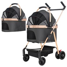 Pet Stroller,Foldable Dog Jogger Stroller,Foldable Pet Travel Carrier,3 ... - $72.99