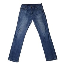 Mugsy Jeans Mens 30x32 Blue Denim  Stretch Dark Wash Slim Fit Straight Leg  - £30.85 GBP