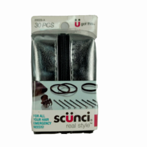 Scunci 30 pc Travel Hair Accessory Kit With Gray Bag Polybands Bobby Pin... - $10.39