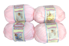 4 Skeins Lot of NEW Spinrite Bernat Softee Pink Baby Yarn 02001 - 200-07 - £17.83 GBP