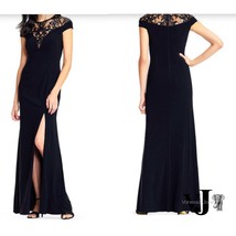 Adrianna Papell Sequin Illusion Neckline Gown, Size 6 - £95.77 GBP