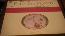 Fitz & Floyd Candy Cane Celebrate Sentiment Tray Santa Nib 10" X 6.5" - $29.69