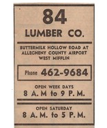 VINTAGE 1970 84 Lumber West Mifflin PA Newspaper Advertisement - £11.64 GBP