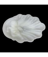 VINTAGE AVON HEAVENLY MILK GLASS CHERUB ANGEL SOAP DISH Ruffled Seashell - $7.00