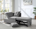 Pull Bed Chair 4-In-1 Convertible Pullout Sleeper, 3-Seat Linen Fabric L... - $432.99