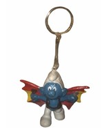 Smurf With Hang Glider Red & Yellow Wings Keychain Figure 1979 Vintage Schleich - $11.57