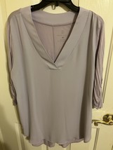 NY &amp; Co Women’s Lavender V-Neck 3/4 Sleeve Blouse, Sz L - $7.00