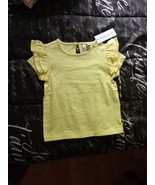 Janie and Jack Yellow Ribbed Ruffle Cotton Short Sleeve Rear Keyhole 3 - $16.50