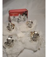 Godinger Silver Diamond  Set of 4 Napkin Rings Silver Plated W/ Rhinesto... - $21.77
