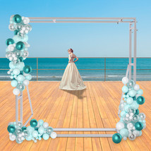9.8Ft Silver Wedding Arch, Metal Framework Heavy Duty Photography Backdrop Stand - £156.58 GBP