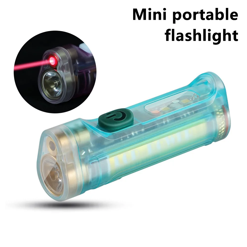 Mini Keychain LED Flashlight Camping Torch With Magnet Emergency Work Light - £19.17 GBP