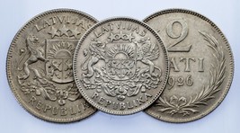 Latvia Silver Coin 3pc Lot 1924 Lats, 1925 2 Lati, 1926 2 Lati - €63,85 EUR