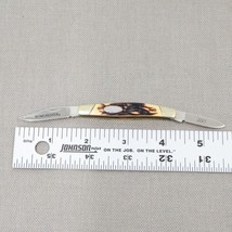 Winchester 2005 Mini Folding Pocket Knife 2 Blade Clip Spear Points Stag Scales - $15.00