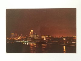  Vintage Postcard Unposted ✉️ Skyline Line At Night St. Paul Minnesota Usa - £1.91 GBP