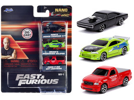 &quot;Fast &amp; Furious&quot; 3 piece Set &quot;Nano Hollywood Rides&quot; Diecast Model Cars b... - £18.43 GBP