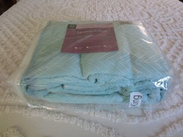 Nip Martex Egyptian Cotton Ringspun King Aqua Mist Blanket - 108&quot; X 90&quot; - £39.16 GBP