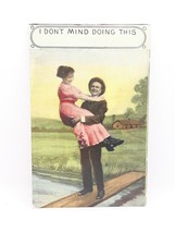 Chivalry Man Carrying Woman Over Water c.1913 Postcard Posted DPO Romance - £10.06 GBP