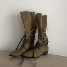 Winter Western Cowboy Booties Women Fashion Slip On Thick Heels Long Booties Sho - £39.18 GBP