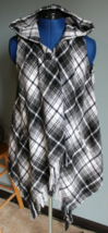 Rewind Women&#39;s Black/White Plaid Hoodie Vest ~S~ NWT - £18.38 GBP