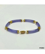 Fu Fuku Fortune (Purple) Jade Bracelet (with 14K Gold) - £415.19 GBP