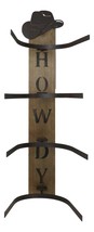 Rustic Western Howdy 4 Slot Cowboy Cowgirl Hats Wall Rack Hanger Organizer - $51.99