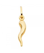 14K Yellow Gold Small Italian Cornicello Horn Pendant - €146,72 EUR