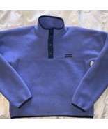 Patagonia Vintage blue Purple T Snap Fleece Pullover Sweatshirt Youth Si... - £47.23 GBP