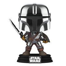 Funko POP! Star Wars Mandalorian with Darksaber (Chrome &amp; Glow in The Dark), Exc - £29.29 GBP