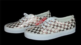 VANS Era Rose Gold Shimmery Metallic Checkerboard Checks Canvas Shoes Wm... - $59.24