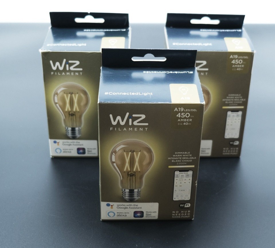 WiZ  A19 Vintage Bulb, Model 556050 (Pack of 3) - £10.55 GBP