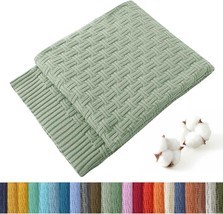 Charming Throw Blanket (31 X 40 Inches, Light Sage Green) Knitted Throw ... - $624.93 MXN