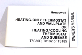 Honeywell Thermostat Model T8085D T8182 T8125 Owner Manual PREOWNED - $13.89