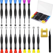 18PCS Mini Precision Screwdriver Set With Case, Lengnoyp Magnetic Small Flathead - £10.16 GBP