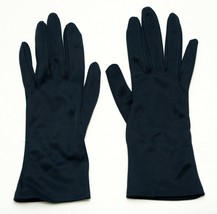 Vintage Gloves Navy Blue Nylon Size A Small Made in Hong Kong - $8.90