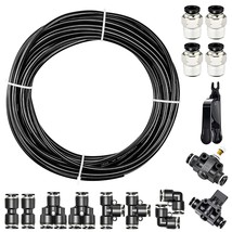 TAILONZ PNEUMATIC Black 1/4 Inch od 10 Meter 32.8ft PU Air Tubing Kit Pi... - £25.96 GBP