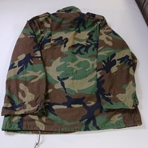 Military Field Jacket Woodland Camo Cold Weather Coat Men’s Medium With Liner image 2