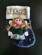 Peace Angel Christmas Stocking Decor 7 in - $5.00