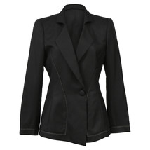 Giorgio Armani Piping Detail Single-Breasted Blazer In Wool Women Black ... - $240.35