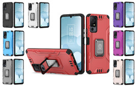 Tempered Glass / Metallic Kickstand Hybrid Cover Phone Case For TCL 40 XL T608M - £8.66 GBP+